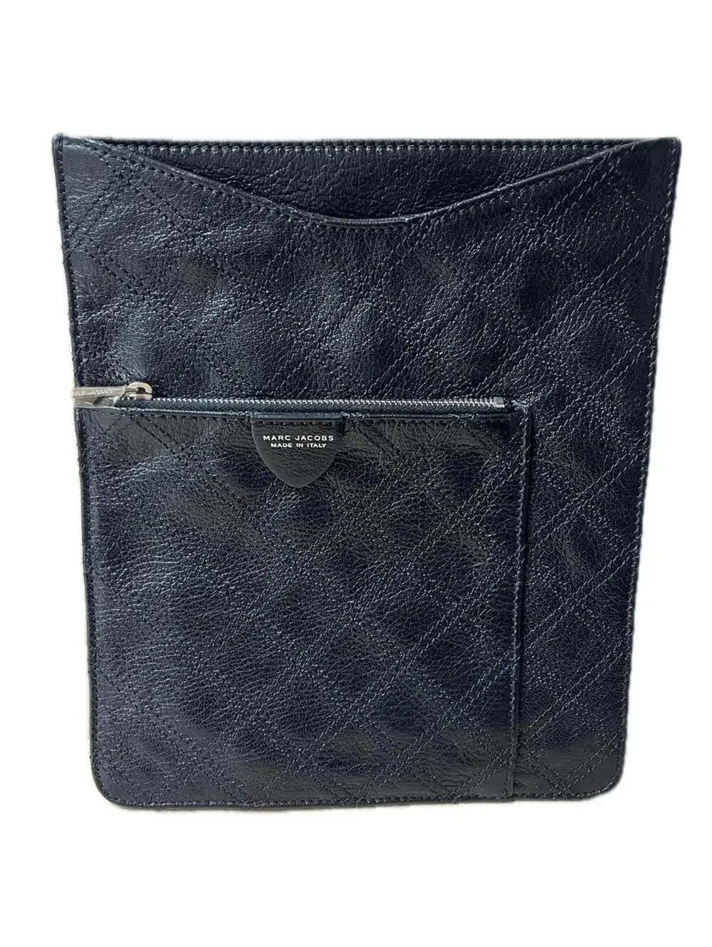 Marc Jacobs Quilted iPad Leather Case Zipper pouch on front